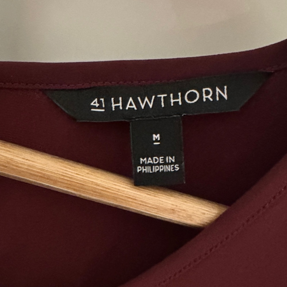41 Hawthorn Deep Red Ruffle Sleeve Top - Picture 2 of 6